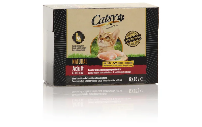 Catsy Nassfutter Adult & Ster. Cat Chicken, 12 x 85 g