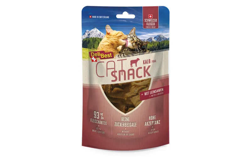 DeliBest Katzen-Snack Cat Kalb, schmale Streifen