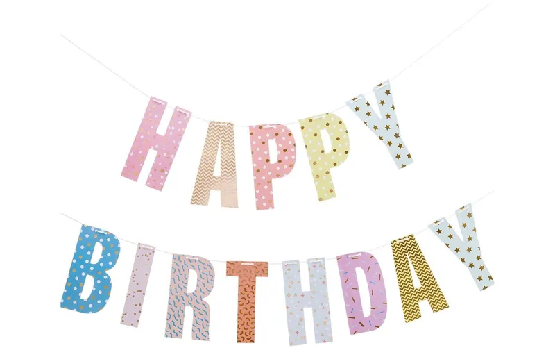 Rico Design Girlande Happy Birthday 3 m, multicolour