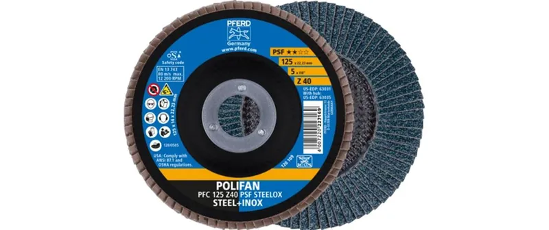 Pferd Polifan-Fächerscheiben Zirkonkorund PFC 125 x 22.23 mm Z40
