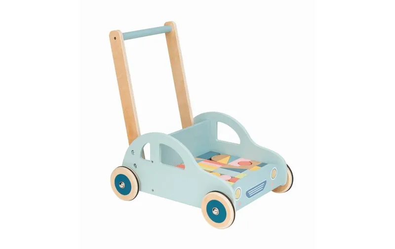 Spielba Holzspielwaren Lauflernhilfe Baby Walker Auto avec Bauklötze