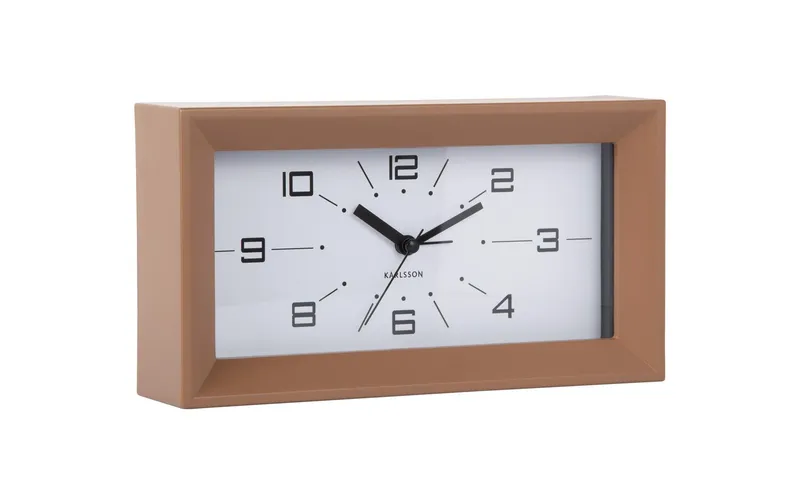 KARLSSON Wecker Lujo Rectangle Mocha Brown
