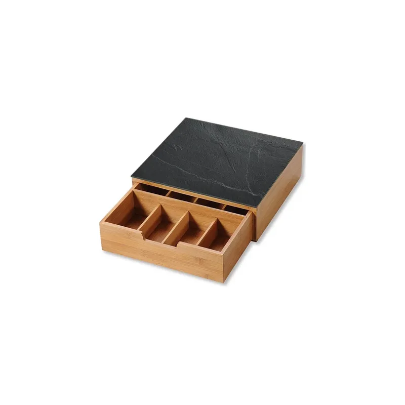 Kesper Tee-Aufbewahrungsbox Bambus, Glas, 1-tlg.