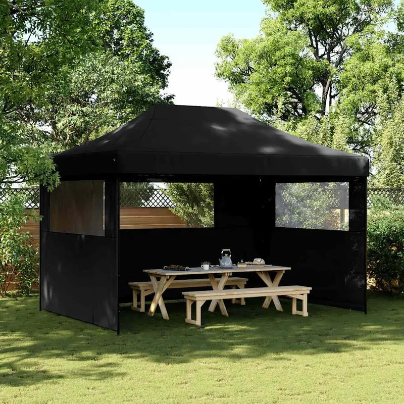Partyzelt Faltbar Pop-Up mit 3 Seitenteilen black