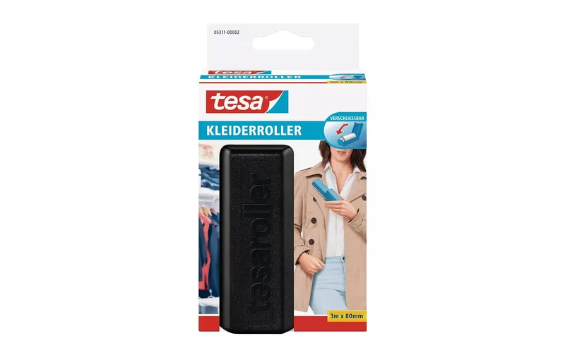 tesa tesa Kleiderroller 3 m x 80 mm, rosa / hellgelb / hellgrau