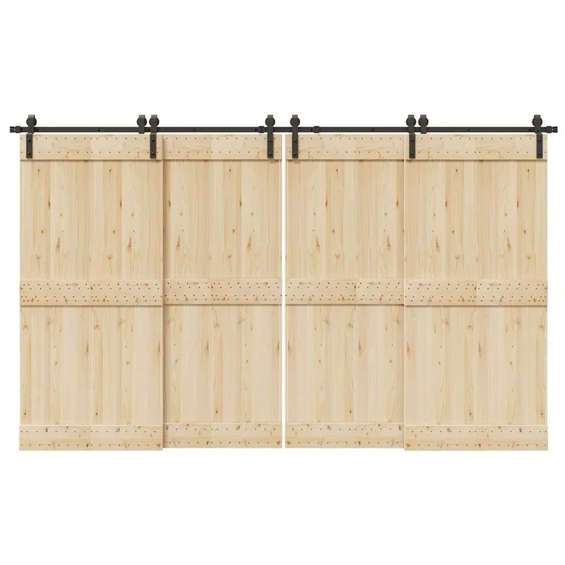 Schiebetürbeschlag-Set 366 cm Stahl Schwarz