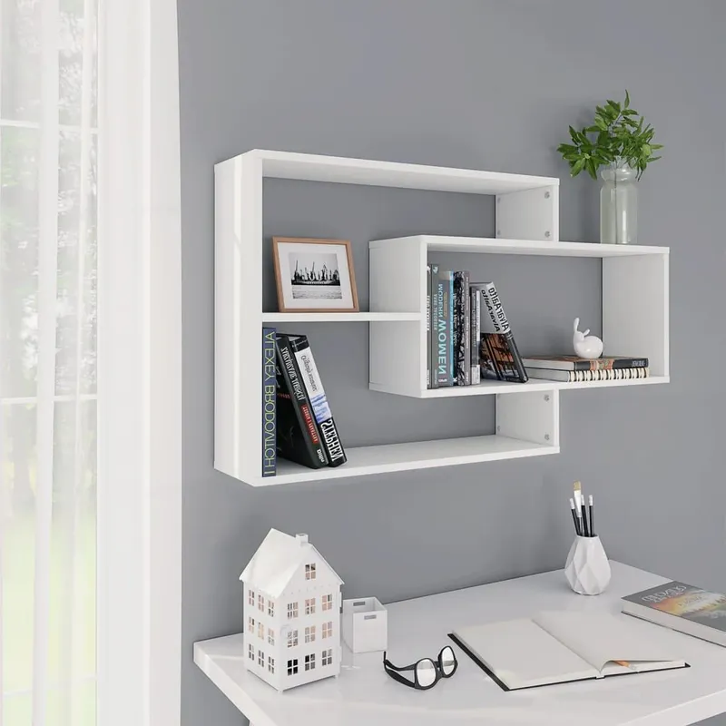 Wandregale bianco 104x20x58,5 cm derivato del legno