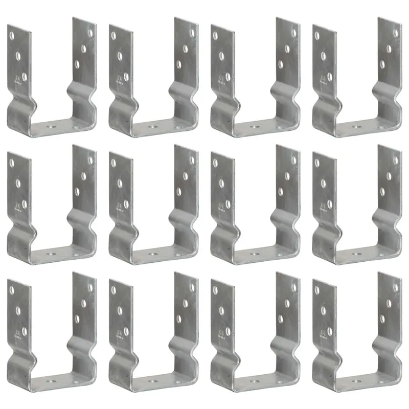 Zaunanker 12 pieces Silber 10x6x15 cm Verzinkter Stahl