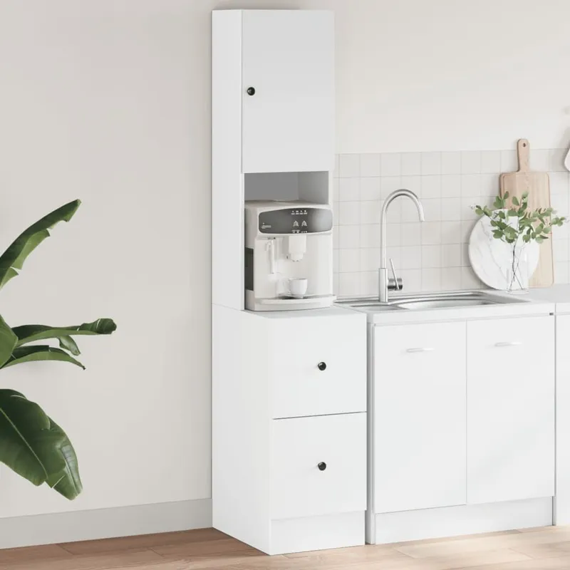 Armoire de cuisine blanc 35x50x180 cm bois d'ingénierie