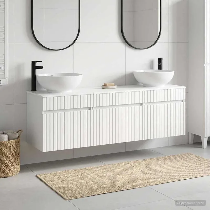 Badezimmerschrank-Set 3 stk. Hochglanz Weiß 49 x 44,5 x 66,5 cm
