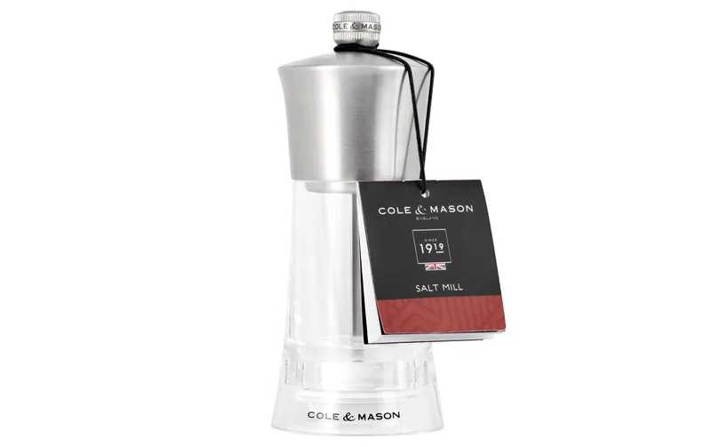 Cole&Mason Salzmühle Bromley 15 cm, transparent/Silber