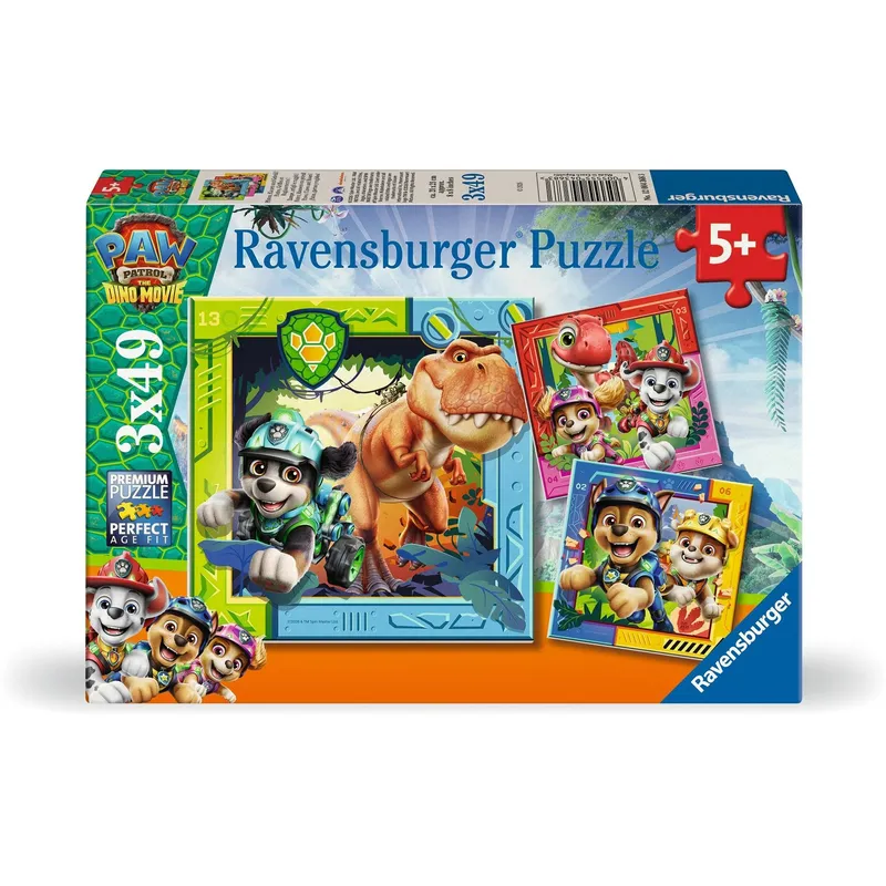 Ravensburger Paw Patrol 3 Dino Movie 3 x 49