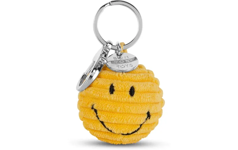 Bon Ton Toys Schlüsselanhänger Smiley ECO Kordsamt Gelb 4.5 cm