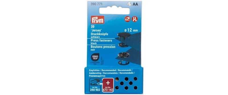 Prym Druckknöpfe Jersey 12 mm, nero