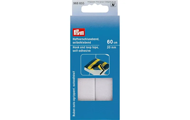 Prym Klettbandverschluss 60 cm, selbstklebend, blanc