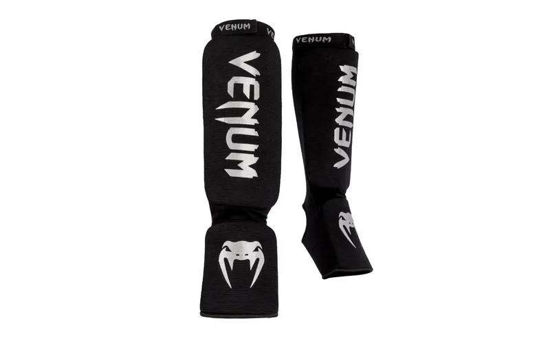 Venum Kontact Shin Guards Schwarz/Silber, M