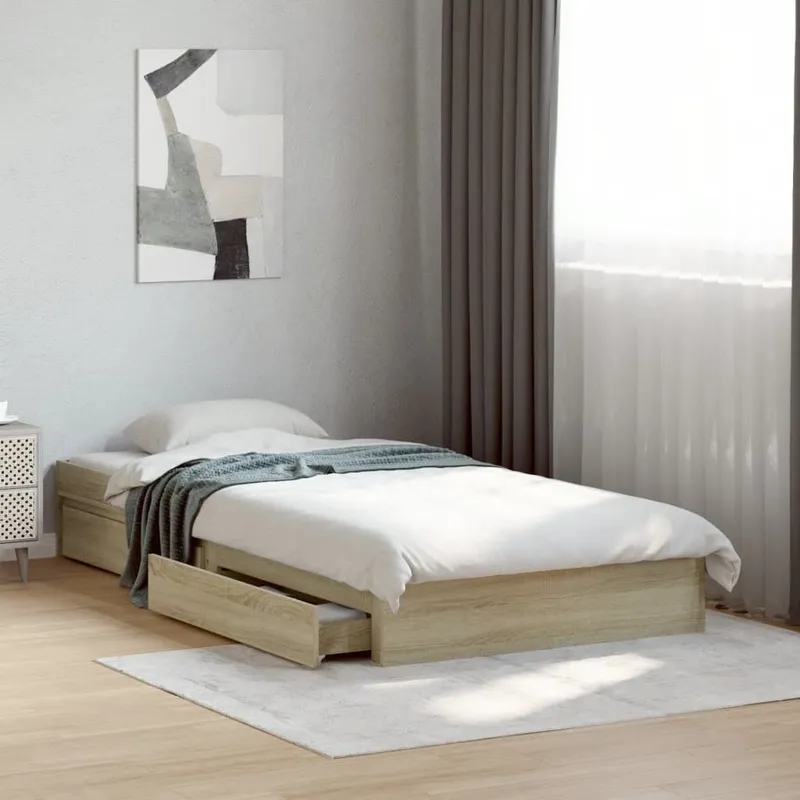 Bettgestell mit Schubladen Sonoma-Eiche 100x200cm derivato del legno