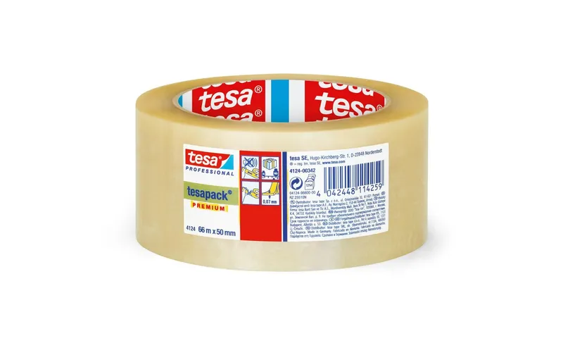 tesa Premium-Packband PVC 50 mm x 66 m, transparent