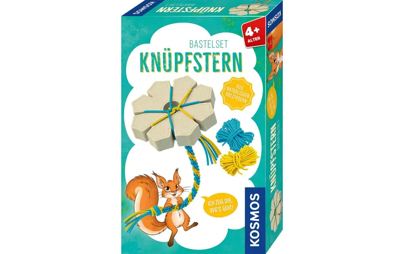 Kosmos Bastelset Knüpfstern en naturelen Holzfasern