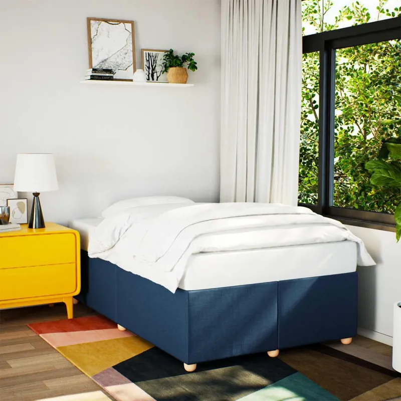 struttura letto senza materasso blu 120x200 cm tessuto