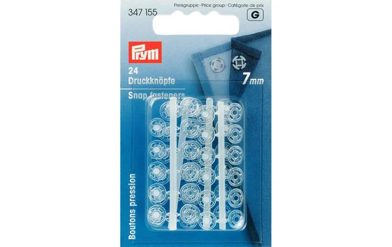 Prym Druckknöpfe transparent, 7 mm