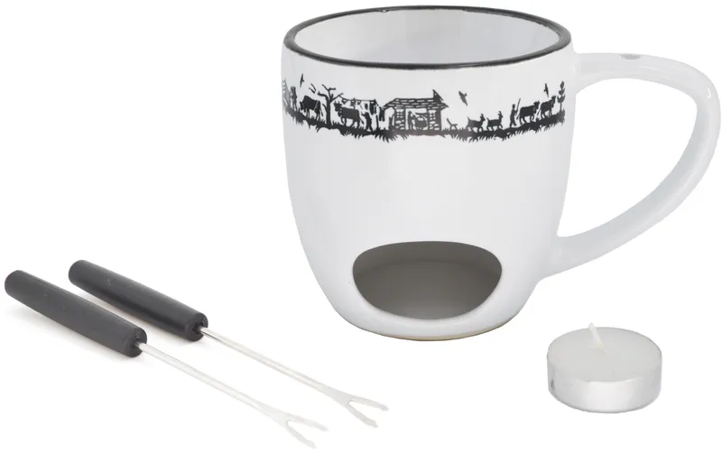 Heidi Cheese Line Schokoladenfondue-Set Alpes 4 Teile, Weiss