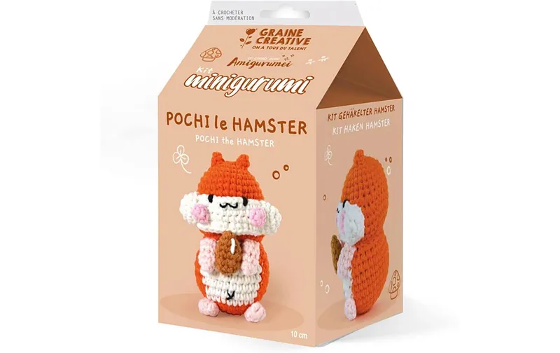 Graine Créative Häkelset Amigurumi Pochi le Hamster orange 10 cm