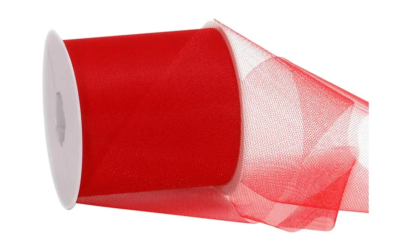 Spyk Geschenkband Torino Tulle 100 mm x 50 m, red