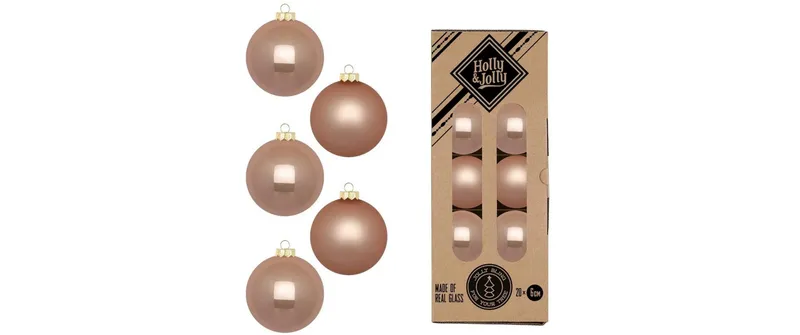 Holly & Jolly Weihnachtskugel Golden Sesame 20 pezzi, Goldbraun