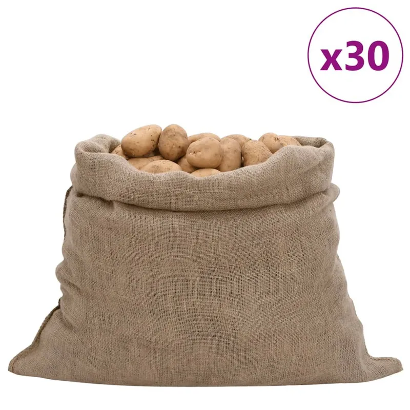 Sacs en jute 30 pcs 100x110 cm 100 % jute 220 g/m²
