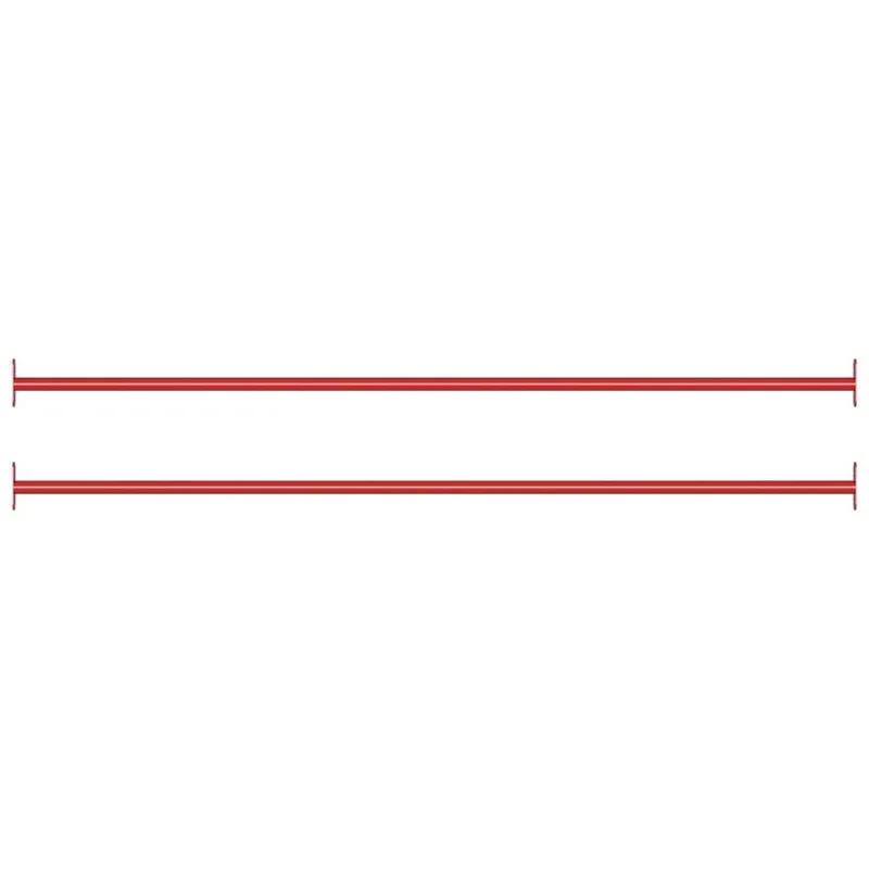 Barres fixes d'exercice 2 pcs 125 cm Acier Rouge