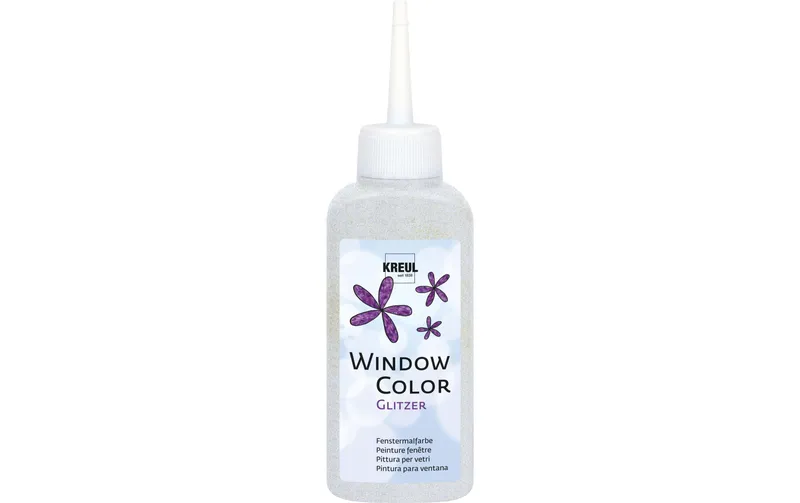 Kreul Fensterfarbe Window Color Glitzer Silber, 80 ml