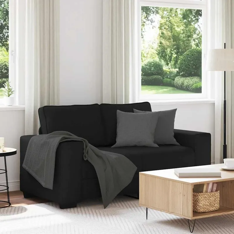 2-Sitzer-Sofa nero 160x77x82 cm tessuto