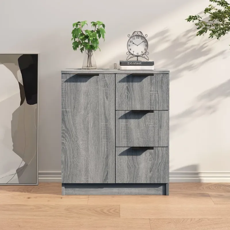 Sideboard grigio Sonoma 60x30x70 cm derivato del legno