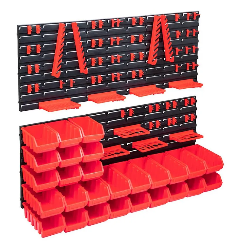 103 pcs Werkzeugwand with Sichtlagerkästen red and black
