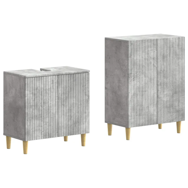 Ensemble de 2 meubles de salle de bain ARNHEM Gris béton
