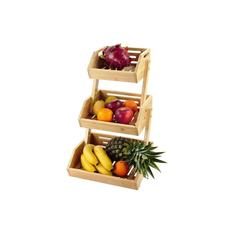 relaxdays Etagere pour Obst 3er, Hellbraun
