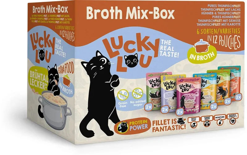 Lucky Lou Extra Food Mix-Box in Sud, 12 x 70 g