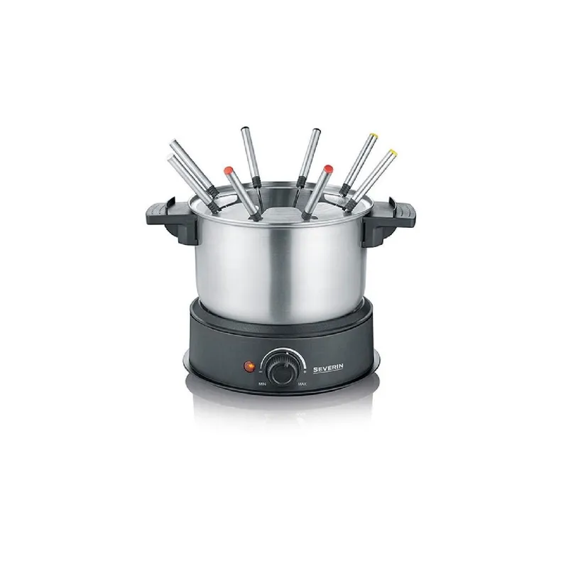 Severin Fondue-Set All-in-One 11 Teile, Schwarz/Silber