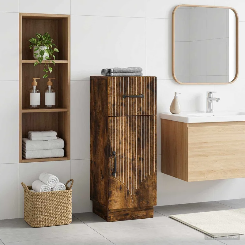 Badezimmer Aufbewahrungsschrank HOORN Raucheiche