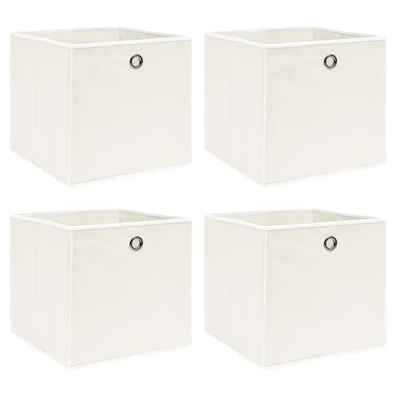 Aufbewahrungsboxen 4 Stk. bianco 32x32x32 cm tessuto