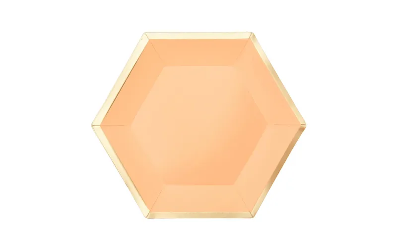 Rico Design Einwegteller Sechseck 15.5 x 13.5 cm, 10 pièces, Aprikose