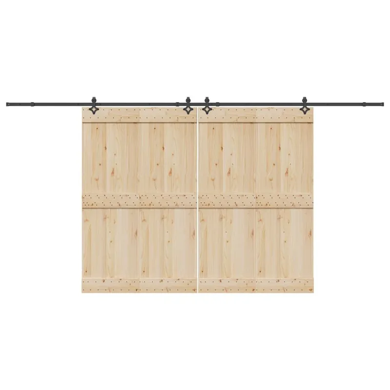 Schiebetürbeschlag-Set 427 cm Stahl Schwarz