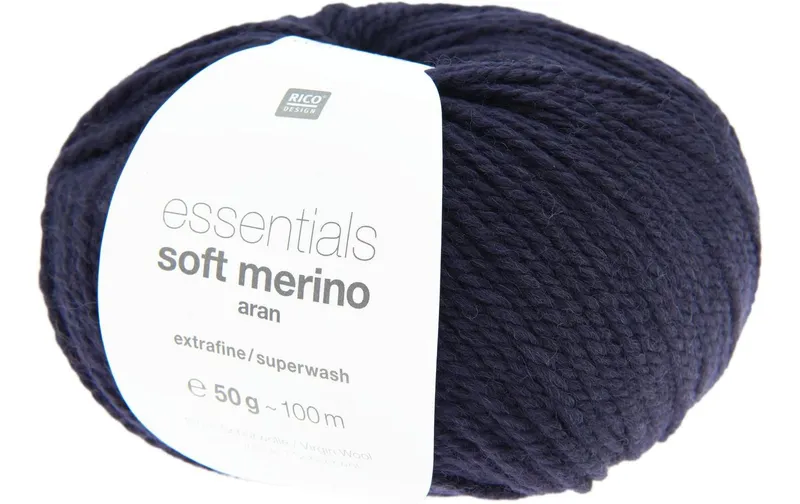 Rico Design Wolle Soft Merino aran 50 g, Nachtblau