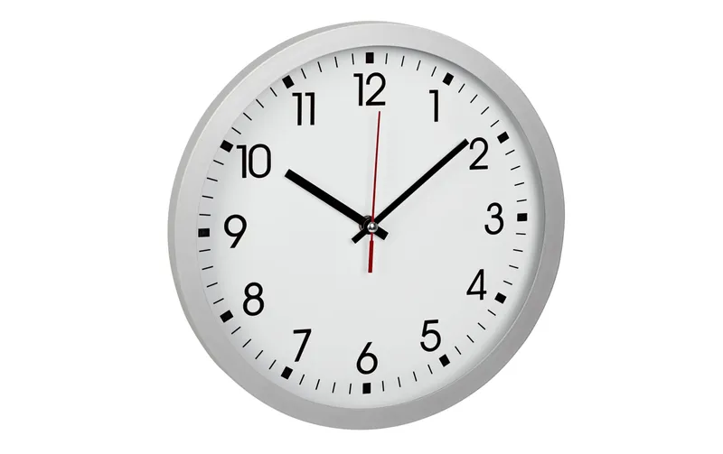 TFA Dostmann Wanduhr Ø 30 cm, Silber