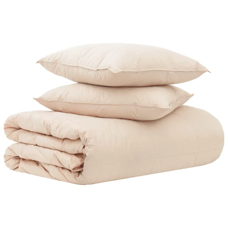 Bettwäsche-Set 2 stk. 140 x 220 cm Kapok und Polyester Beige