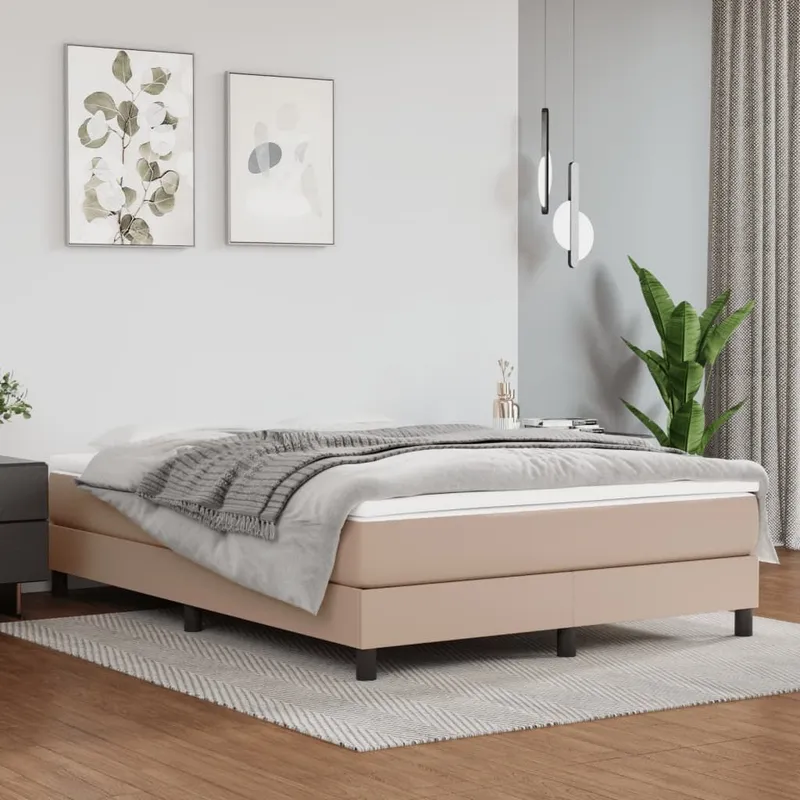 Boxspringbettgestell Cappuccino-Braun 140x200 cm Kunstleder