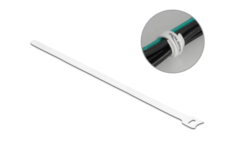 Delock Klettkabelbinder bianco 300 mm x 12 mm 10 pezzi