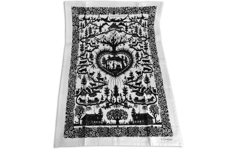 creanorm Geschirrtuch weiss mit Scherenschnitt nero/bianco