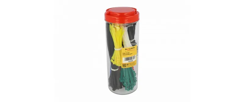Delock Kabelbinder Box 600 Stück, assortiert Mehrfarbig